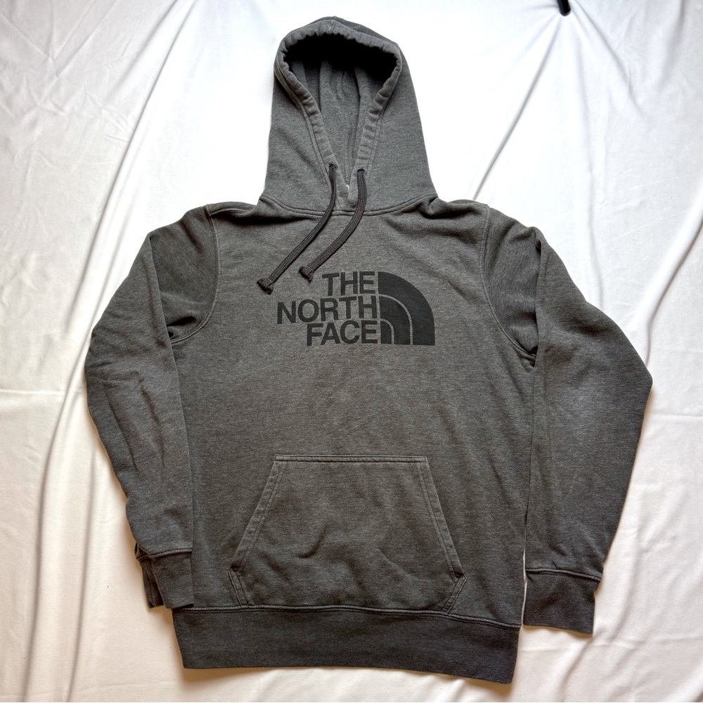 The North Face Men's Gray Pullover Hoodie Sweatshirt With Logo Size Small